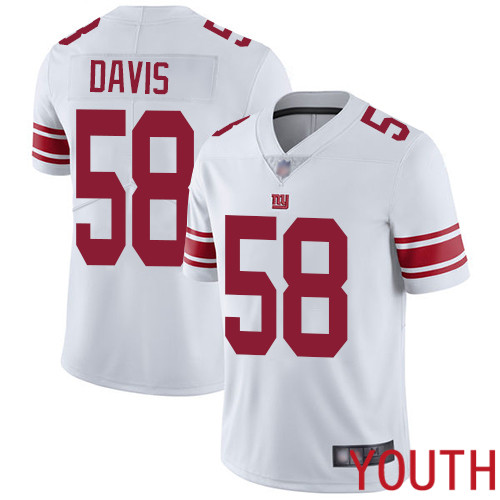 Youth New York Giants #58 Tae Davis White Vapor Untouchable Limited Player Football NFL Jersey->youth nfl jersey->Youth Jersey